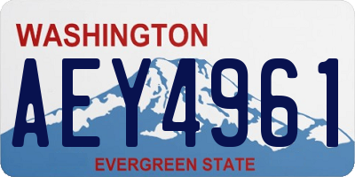 WA license plate AEY4961
