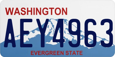 WA license plate AEY4963