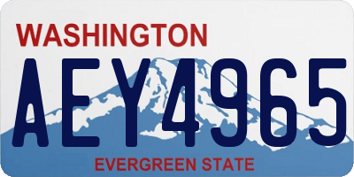 WA license plate AEY4965