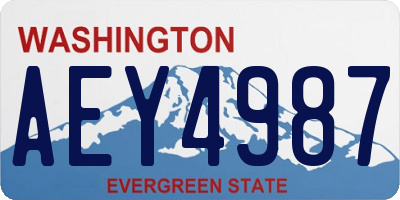 WA license plate AEY4987