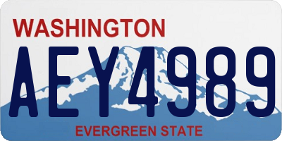 WA license plate AEY4989