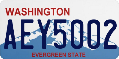 WA license plate AEY5002