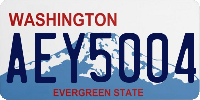 WA license plate AEY5004