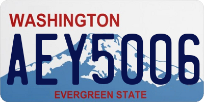 WA license plate AEY5006