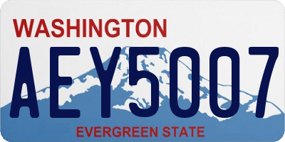 WA license plate AEY5007