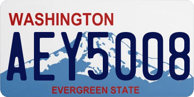 WA license plate AEY5008