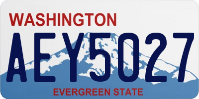 WA license plate AEY5027