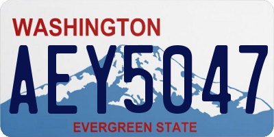 WA license plate AEY5047