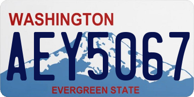 WA license plate AEY5067
