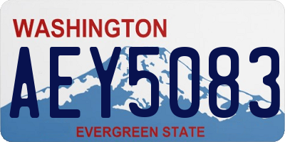 WA license plate AEY5083