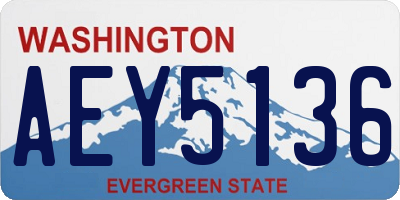 WA license plate AEY5136