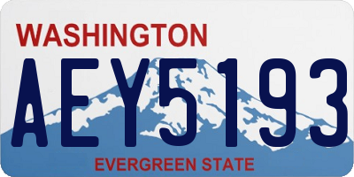 WA license plate AEY5193