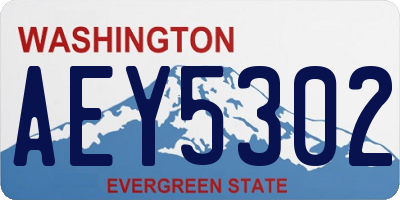 WA license plate AEY5302