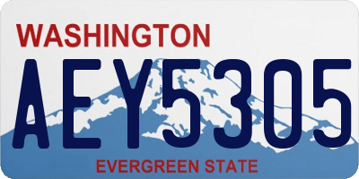 WA license plate AEY5305