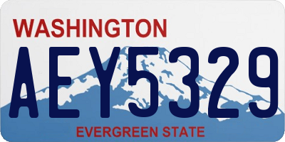 WA license plate AEY5329