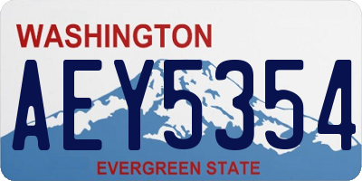 WA license plate AEY5354