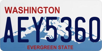 WA license plate AEY5360