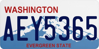 WA license plate AEY5365