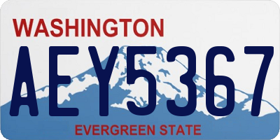 WA license plate AEY5367
