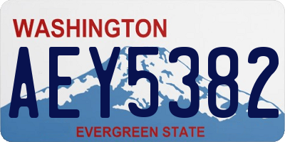 WA license plate AEY5382