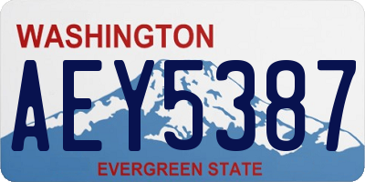WA license plate AEY5387