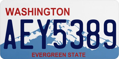 WA license plate AEY5389