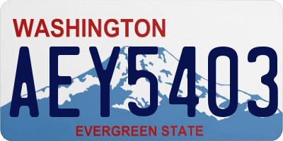 WA license plate AEY5403