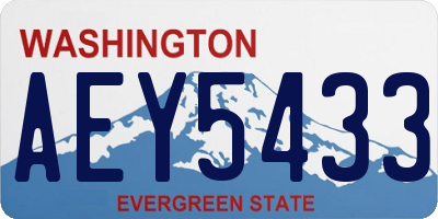WA license plate AEY5433