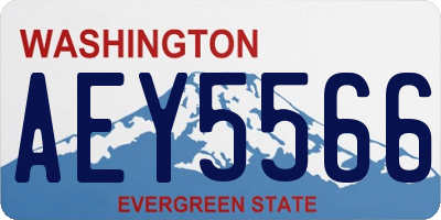 WA license plate AEY5566