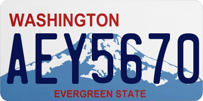 WA license plate AEY5670