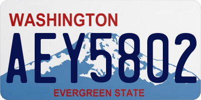 WA license plate AEY5802