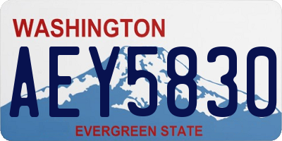 WA license plate AEY5830
