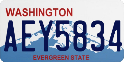 WA license plate AEY5834