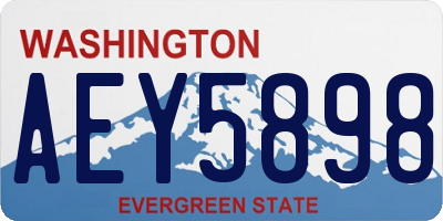 WA license plate AEY5898