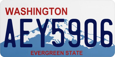 WA license plate AEY5906