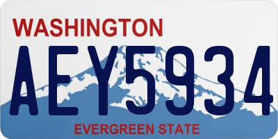 WA license plate AEY5934