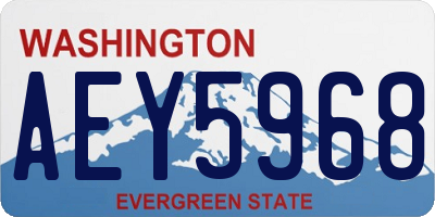 WA license plate AEY5968