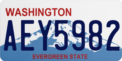 WA license plate AEY5982