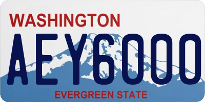 WA license plate AEY6000