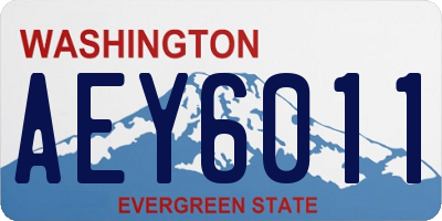 WA license plate AEY6011