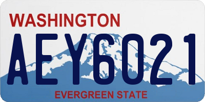 WA license plate AEY6021