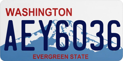 WA license plate AEY6036