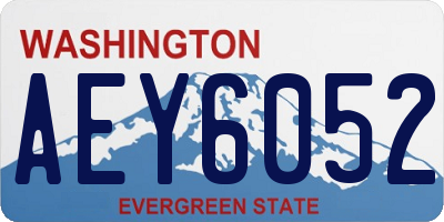 WA license plate AEY6052