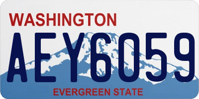WA license plate AEY6059