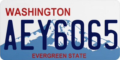 WA license plate AEY6065