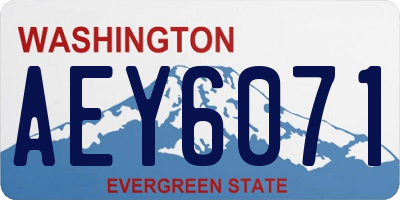 WA license plate AEY6071