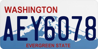 WA license plate AEY6078