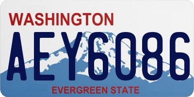 WA license plate AEY6086