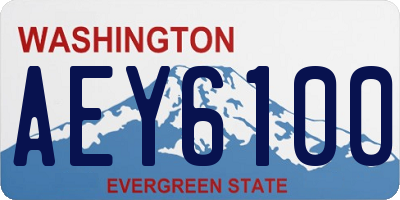 WA license plate AEY6100