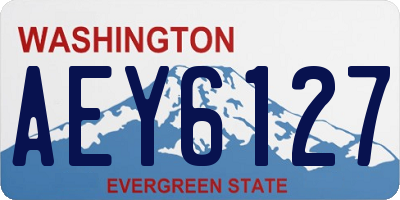 WA license plate AEY6127